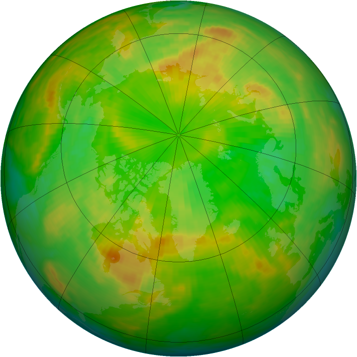Arctic ozone map for 03 June 1992